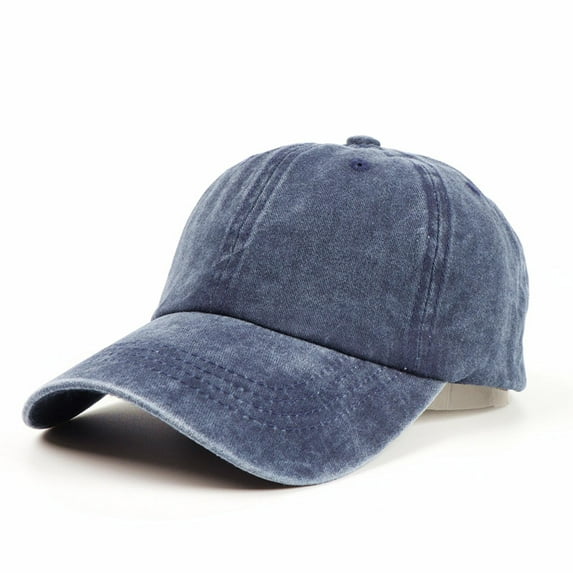 ZQUUVOU Women's and Men's Denim Baseball Cap Washed Distressed Soft Top Curved Brim Hat Vintage Outdoor Casual Blue