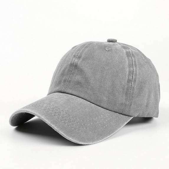 ZQUUVOU Women's and Men's Denim Baseball Cap Washed Distressed Soft Top Curved Brim Hat Vintage Outdoor Casual Gray