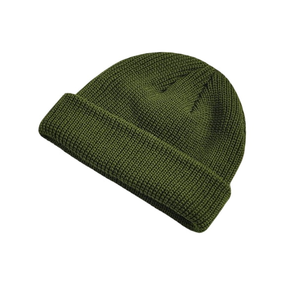 ZQUUVOU Women's and Men's Skull Cap Outdoor Thermal Fleece Lined Beanie Knitted Hats Soft Stocking Caps for Cold Weather Olive Green