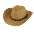 thumbnail image 1 of ZQUUVOU Women's and Men's Straw Cowboy Hat Wide Brim Shapeable Fedora Panama Cap Western Cowgirl Cap Foldable Beach Sun Hat Khaki, 1 of 3