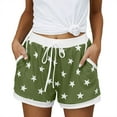 thumbnail image 1 of ZQUUVOU Womens Crop Shorts Trendy Summer Style Drawstring Pocket Home Shorts（Olive Green,2XL）, 1 of 8