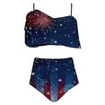 thumbnail image 1 of ZQUUVOU Womens High Waisted Bikini Sets Drawstring Tummy Control Swimsuits Crisscross Tie Back Swimsuit Set (D-Multicolor,XL), 1 of 5