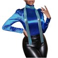 thumbnail image 1 of ZQUUVOU Womens Skinny Tie Scarf Sequins Metal Neck Tie Scarf Tie Shawl Glitter Long Evening Party Neckerchief Choker Blue, 1 of 5