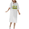 thumbnail image 1 of ZQUUVOU Womens St Patricks Day Dress Short Sleeve V Neck Maxi Sundress G-White,3XL, 1 of 4