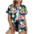 thumbnail image 1 of ZQUUVOU Womens T-Shirts Boho Print Cardigan Short Sleeved Button Beach Vacation Blouse(E-Multicolor,4XL), 1 of 5