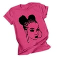 thumbnail image 1 of ZQUUVOU Womens T-Shirts Breathable Lighting Printed Round Neck Short Sleeved Tops(Hot Pink,L), 1 of 3