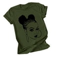 thumbnail image 1 of ZQUUVOU Womens T-Shirts Breathable Lighting Printed Round Neck Short Sleeved Tops(Olive Green,2XL), 1 of 3