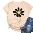 thumbnail image 1 of ZQUUVOU Womens T-Shirts Printed Floral Crew Neck Short Sleeved Tops(Khaki,2XL), 1 of 4