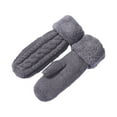 thumbnail image 1 of ZQUUVOU Womens Winter Mittens Warm Knit Gloves Soft Stretchy Faux Fur Lined Mittens for Cold Weather Ski Snow Gloves Dark Gray, 1 of 4