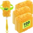 thumbnail image 1 of ZQZiQi 100-Count Heavy Duty Duster Refills with 1 Handle Compatible with Swiffers, 360° Electrostatic Dust Trapping Replacement Heads for Home Furniture & Electronics Cleaning, 1 of 9