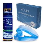 ZQuiet Anti-Snoring Mouthpiece Solution - Comfort Size #1 Single Device + Cleaner 1.5oz Bottle - Made in USA Snoring Solution for a Better Night s Sleep Blue