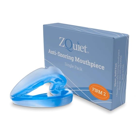 ZQuiet, Anti-Snoring Mouthpiece, Firm Size 2 clear color, Strong & Durable Mouthguard, Ideal for Those Prone to Teeth Grinding & Clenching, Made in USA, Size 2