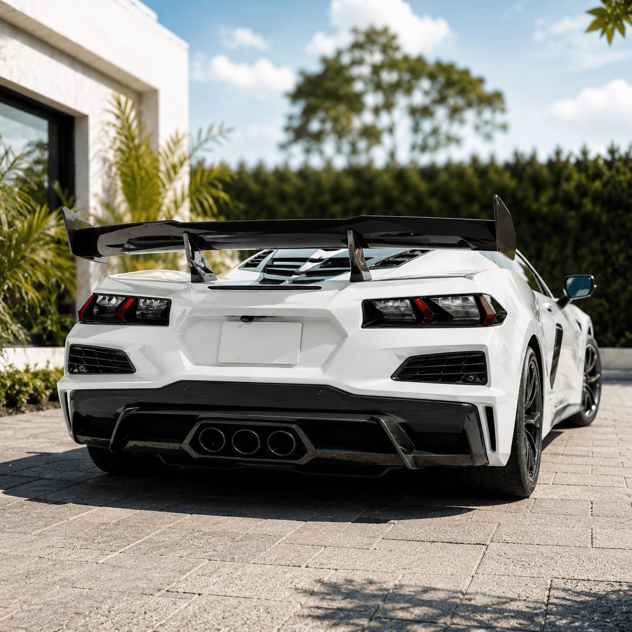 ZR1 Style Dry Carbon Fiber Rear Wing for Chevrolet Corvette C8 Z06 ...