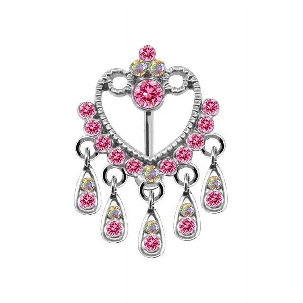 Zrb Dainsty Dangled Belly Button Rings Surgical Steel 14g Bar Navel Piercing Ring Crystal Cz Bee 8450