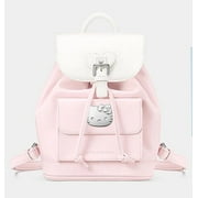 ZRB   Sanlio Hellokitty Chain Shoulder Bag Female Drawstring Lock Buckle Backpack Color Collision Student Schoolbag Kawaii Backpack Gift Gift