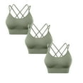 thumbnail image 1 of ZRBYWB 3 Pack Womens Cross Back Sport Bras Padded Strappy Criss Cross Cropped Bras Yoga Workout Fitness Low Impact Bras Ladies Underwear Everyday Bras, 1 of 1