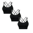 thumbnail image 1 of ZRBYWB 3 Pack Womens Cross Back Sport Bras Padded Strappy Criss Cross Cropped Bras Yoga Workout Fitness Low Impact Bras Ladies Underwear Everyday Bras, 1 of 1