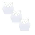 thumbnail image 1 of ZRBYWB 3 Pack Womens Cross Back Sport Bras Padded Strappy Criss Cross Cropped Bras Yoga Workout Fitness Low Impact Bras One Piece No Wire Comfort, 1 of 1