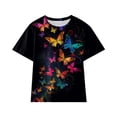 thumbnail image 1 of ZRBYWB Baby Girl Clothes Toddler Girls Tshirts Butterflies Print Trendy Kid Funny Youth Top Baby Tops, 1 of 4
