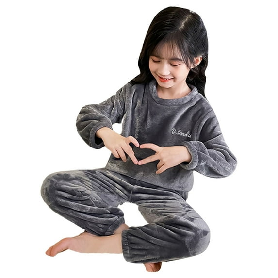 ZRBYWB Boy Outfits Girl Outfits Flannel Clothes Set Fluffy Sweatshirt Top Pants Winter Warm Soft Fuzzy Homewear With Sweatpants Fashion