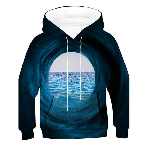 ZRBYWB Boys Hoodie Teen Cartoon Print Tops Sweatshirts Kids Pullover 3D With Pocket Girl Boys Tops Toddler Hoodie Tops For Kids