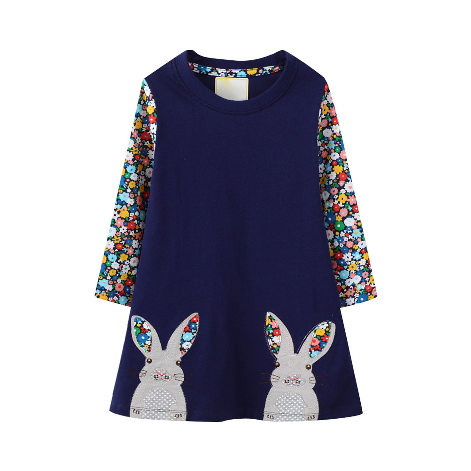 Bunny Printed Design Dress For Baby Girl In Light Green Color main image 1