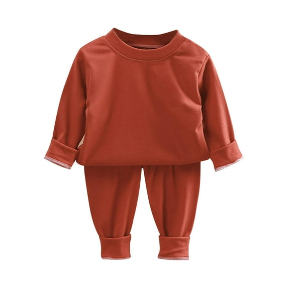 ZRBYWB Girls Nightgowns Autumn Winter Sets Baby Pajamas Girls Boys Home Wear Autumn Long Sleeve Base Shirt Pants Sleepwear