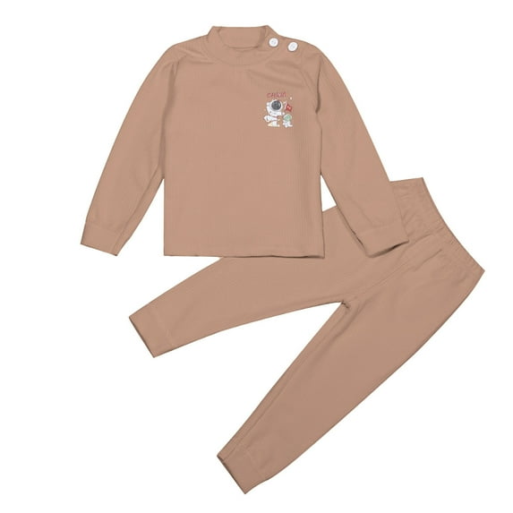 ZRBYWB Girls Nightgowns Children's Warm Set Boys Girls Baby Homewear Cartoon Print Pajamas Large Long Sleeve Children Clothing Sleepwear