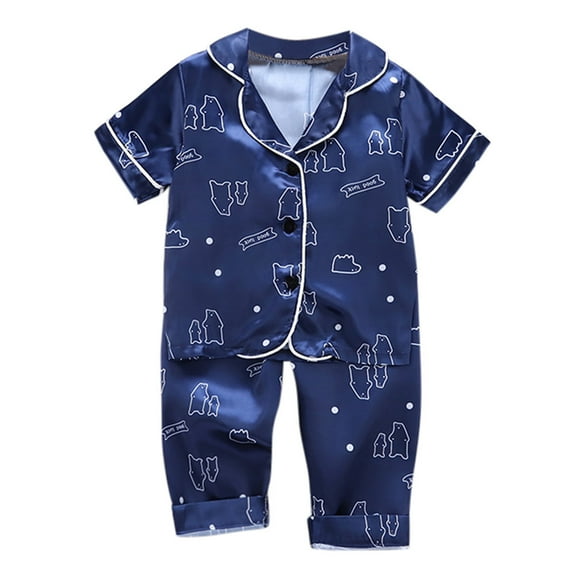 ZRBYWB Girls Nightgowns Sleeve Cartoon Toddler Baby Short Pajamas Girl Boy Sleepwear Outfits Tops+Pants Girls Outfits Set Sleepwear