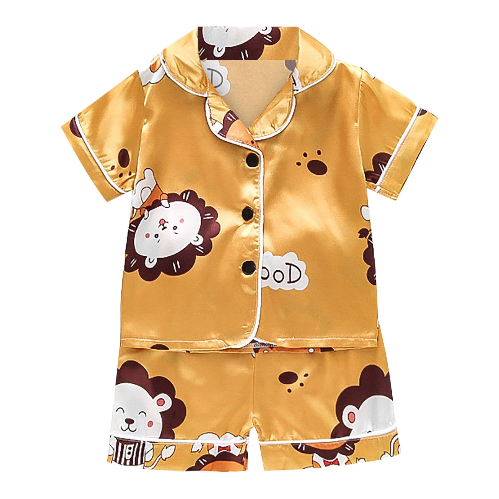 Toddler Girls Color Block Stripe Cotton Nightwear Set with Full Sleeve Shirt and Pyjama main image 1