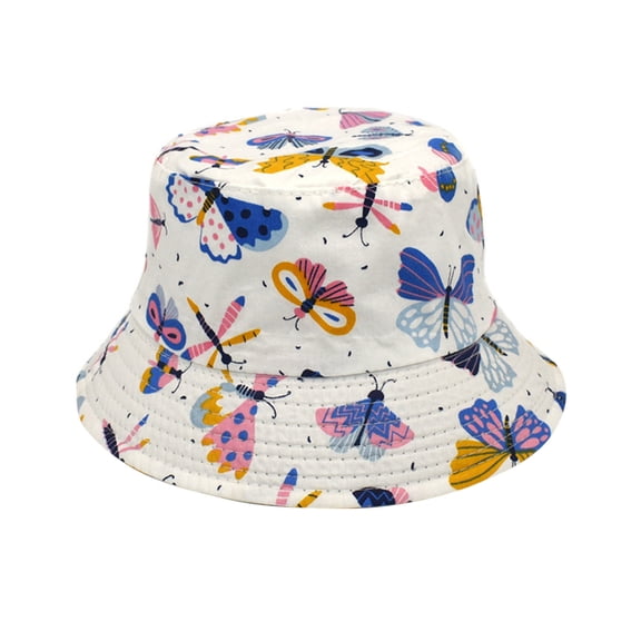 ZRBYWB Kids Adjustable Chin Strap Sun Hats Summer Spring Cute Cartoon Outdoor Beach Bucket Cap Summer Hat