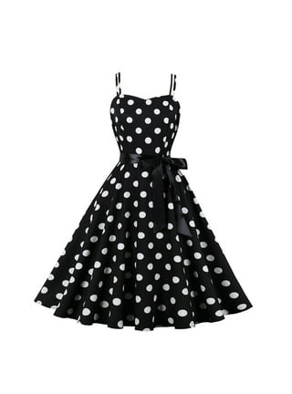 Pejock 1950S Dresses for Women Vintage Rockabilly Spaghetti Straps Dress  Fashion Polk Dot Printed A-Line Swing Cocktail Dress Green : :  Clothing, Shoes & Accessories