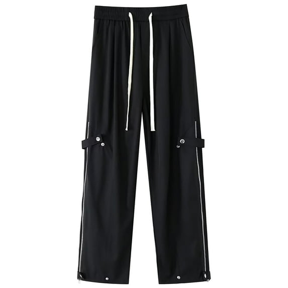 ZRBYWB Men Casual Pants With 2 Side Zipper Buckle Full Open Sports Pants With Pockets At The Legs Pants For Men