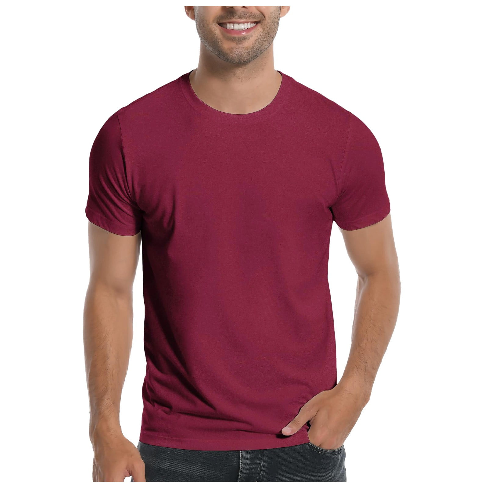 ZRBYWB Men TShirts Male Tops Ultra Soft White Plain Men