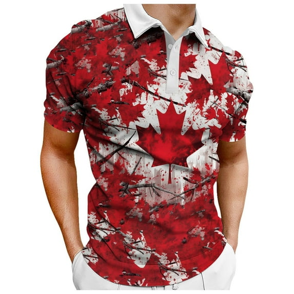 ZRBYWB Men's Classic Polo Shirt Male Summer Lapel Independence Day National Day Shirt For Flag Print Retro Short Sleeve Mens Blouses Casual