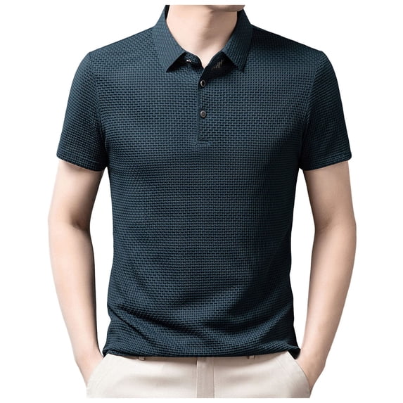 ZRBYWB Men's Classic Polo Shirt Mens Shirt Mens Advanced Sense Lapel Short Sleeve Leisure Business Shirt Ice Silk Top Mens Blouses Casual