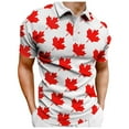 thumbnail image 1 of ZRBYWB Men's Fashion Polo Shirts Men's Summer Lapel Independence Day National Day Shirt For Flag Print Retro Short Sleeve Tops Mens Blouse Summer, 1 of 4