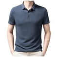 thumbnail image 1 of ZRBYWB Men's Fashion Polo Shirts Mens Shirt Mens Advanced Sense Lapel Short Sleeve Casual Business Shirt Ice Silk Top Mens Blouse Summer, 1 of 6