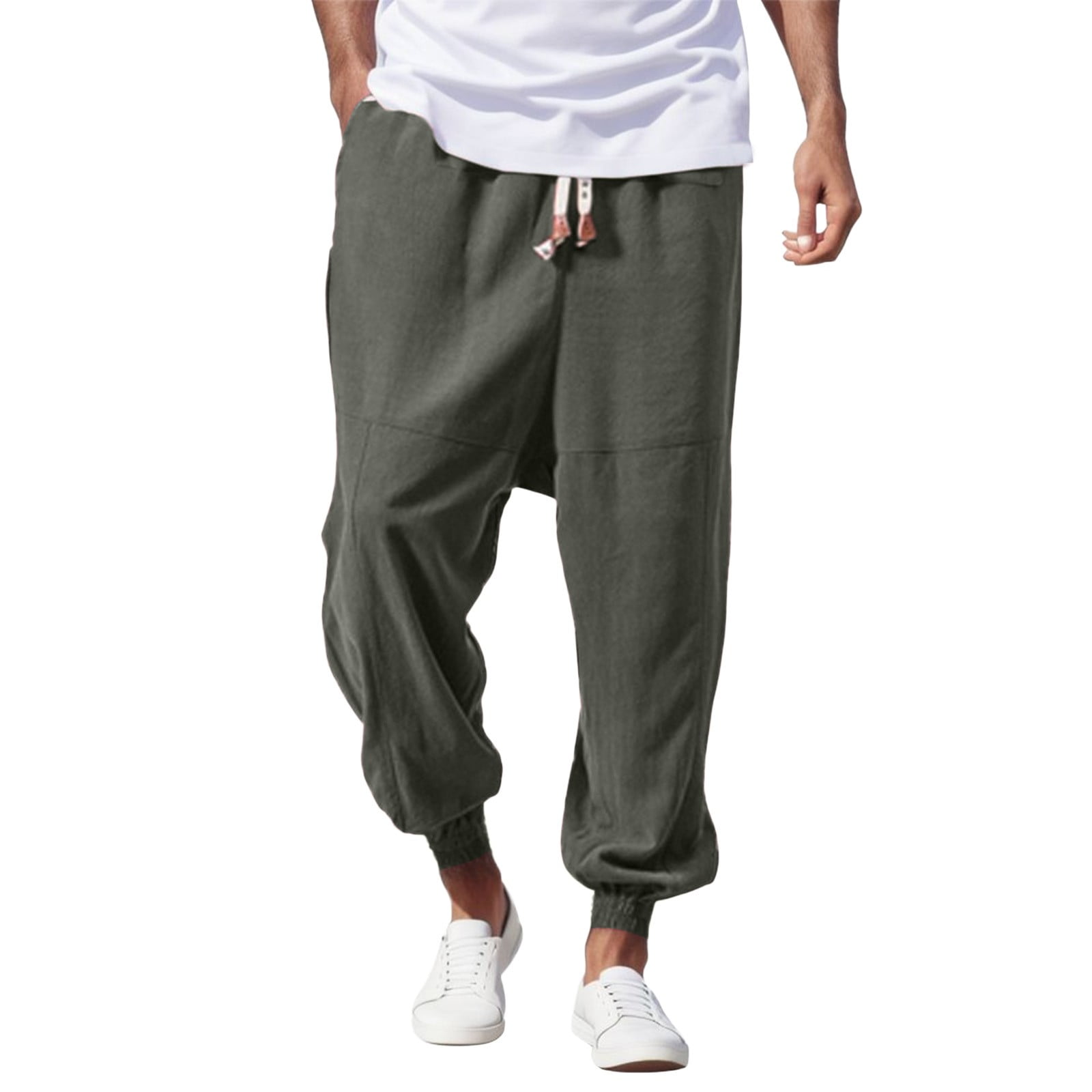 ZRBYWB Men's Pants Mens Casual Leggings Japanese Retro Style Loose ...