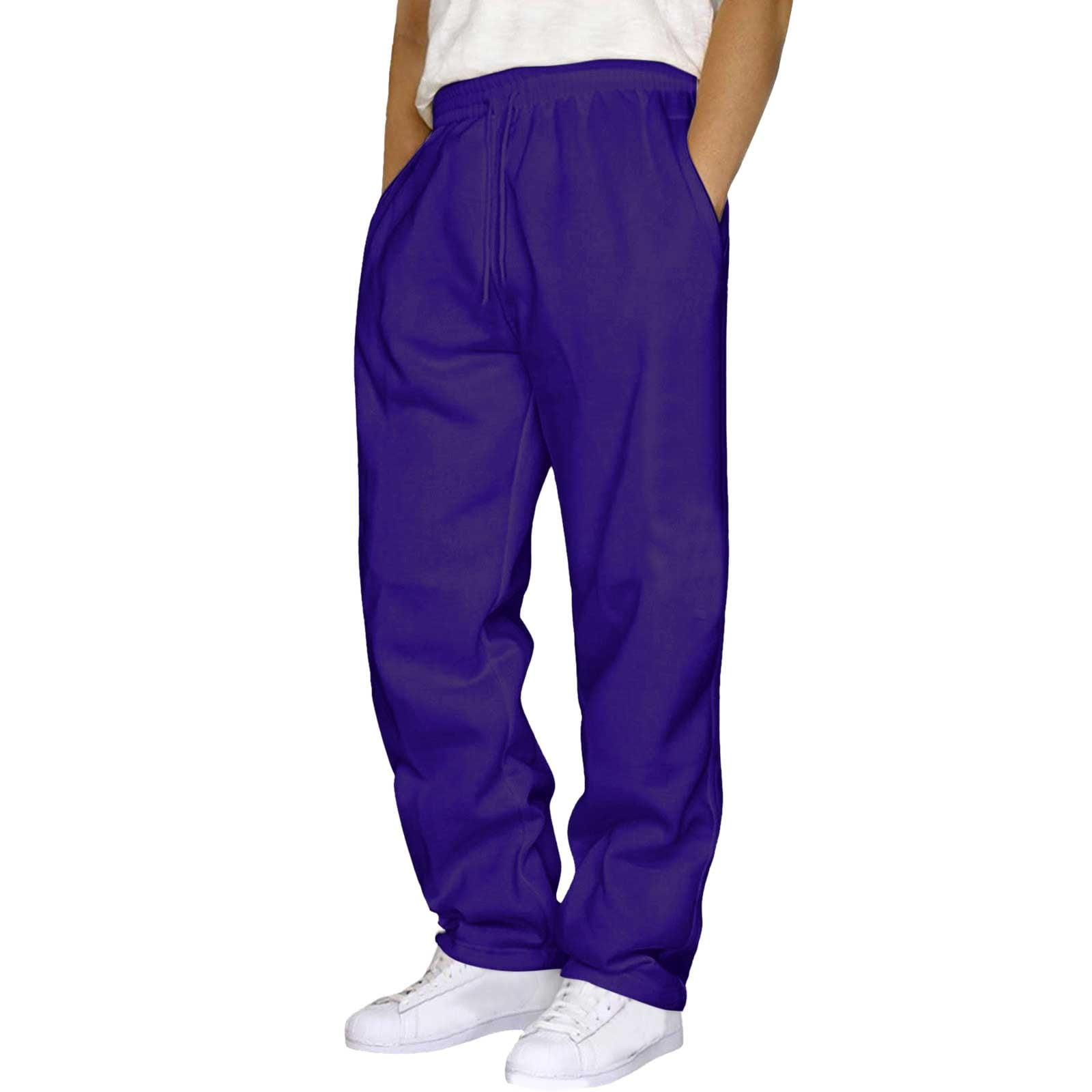 ZRBYWB Men's Pants Mens Hop Pants Casual Solid Color Track Lace Up ...