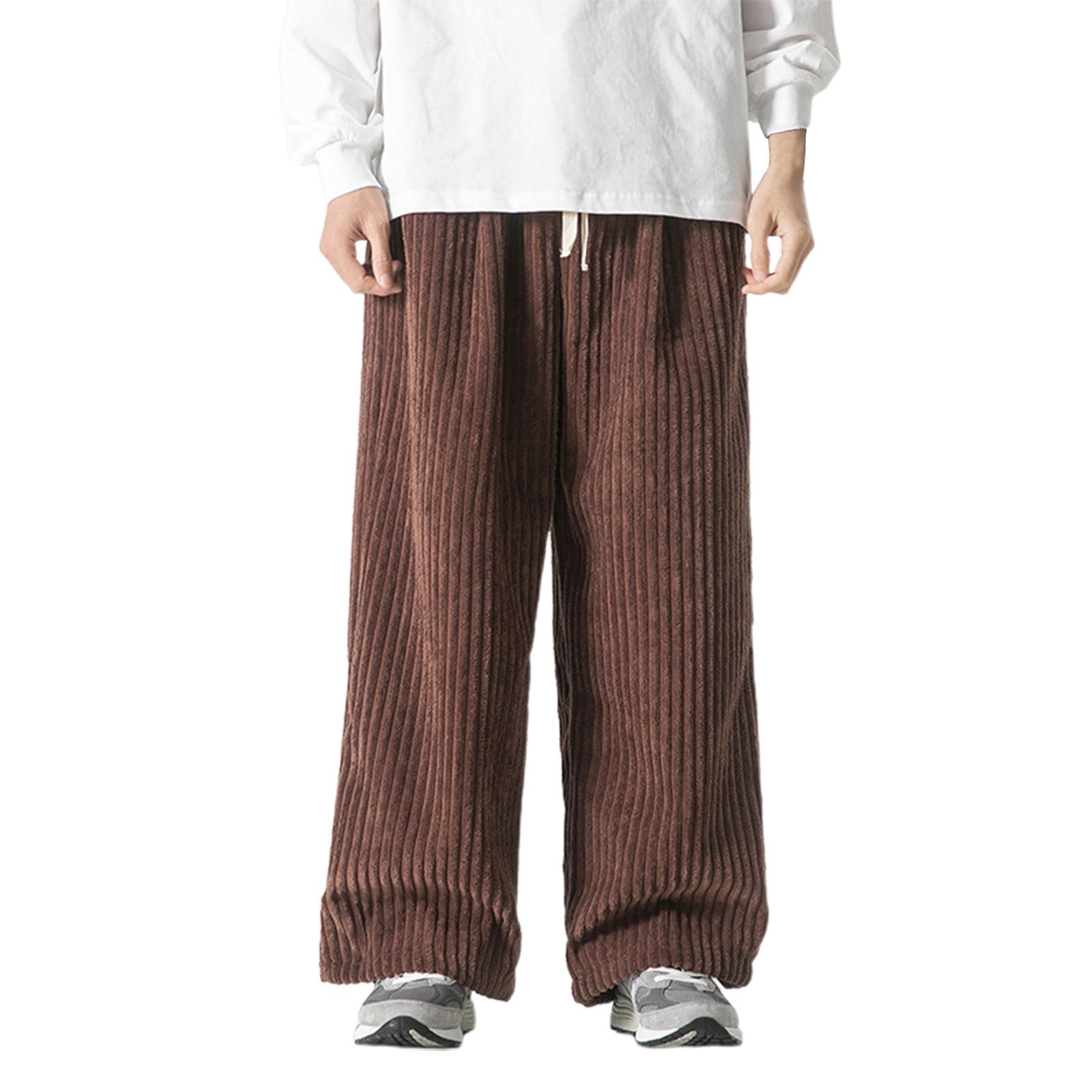 ZRBYWB Men's Pants Mens Slim Fit Straight Tube Retro Hop Pants Street ...