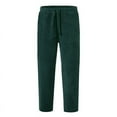 thumbnail image 1 of ZRBYWB Men's Pants New Men's Corduroy Loose Solid Casual Elastic Waistband Straight Cropped Trousers, 1 of 6
