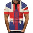 thumbnail image 1 of ZRBYWB Men's Polo Shirt Men Fashion Spring Summer Casual Short Sleeve Turndown Neck Flag Printed Shirts Top Blouse Polo Shirts For Men, 1 of 4