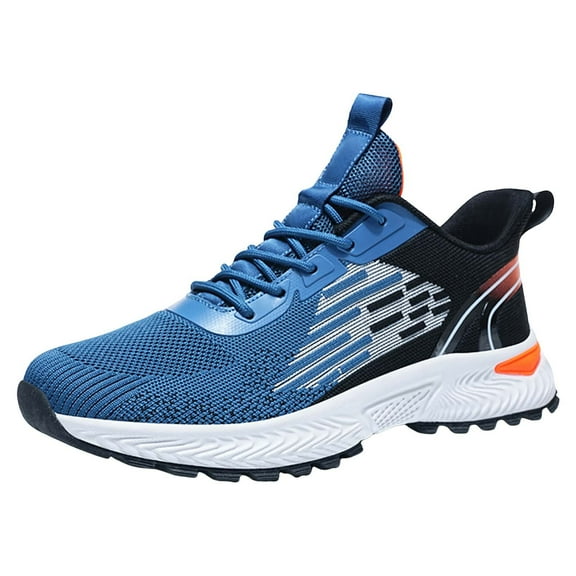 ZRBYWB Men's Sneakers Male Sports Shoes Fashionable New Pattern Color Blocking Mesh Fabric Breathable Comfort Non Lace Up Casual Shoes Comfortable