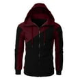 thumbnail image 1 of ZRBYWB Men's Sweatshirt Mens Casual Zipper Hoodie Splicing Large Size Jacket Sweatshirts For Men, 1 of 5