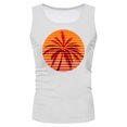 ZRBYWB Men's Tank Top Fashion Summer Male Tank Tops Beach Sunset