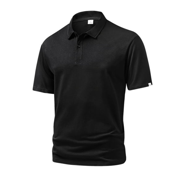 ZRBYWB Mens Shirts Male Spring Summer Pure Cotton Short Sleeve Top Double Button Solid Color Lapel Shirt Top Mens Polo Shirts