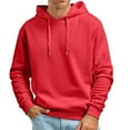 thumbnail image 1 of ZRBYWB Mens Sweatshirt Men's Fall Winter Casual Solid Color Hooded Sweater No Pockets Top Sweatshirts For Men, 1 of 5