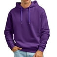 thumbnail image 1 of ZRBYWB Mens Sweatshirt Men's Fall Winter Casual Solid Color Hooded Sweater No Pockets Top Sweatshirts For Men, 1 of 5