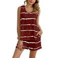 thumbnail image 1 of ZRBYWB Pajamas For Women Casual Pajamas Sets Short Sleeve Stripe Print Shirt Shorts Sleepwear Two Piece Set Women Pajama Set, 1 of 4